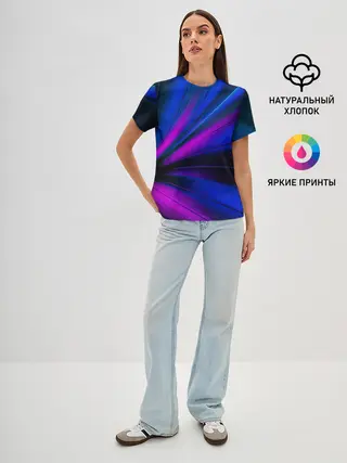 Женская базовая футболка / НЕОНОВЫЕ ВОЛНЫ | NEON STRIPES