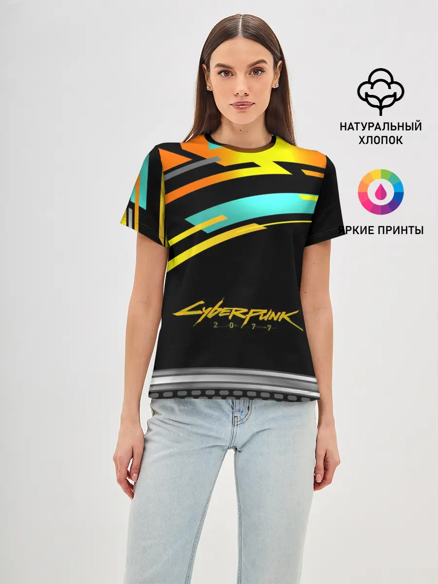 Женская базовая футболка / CyberPunk 2077