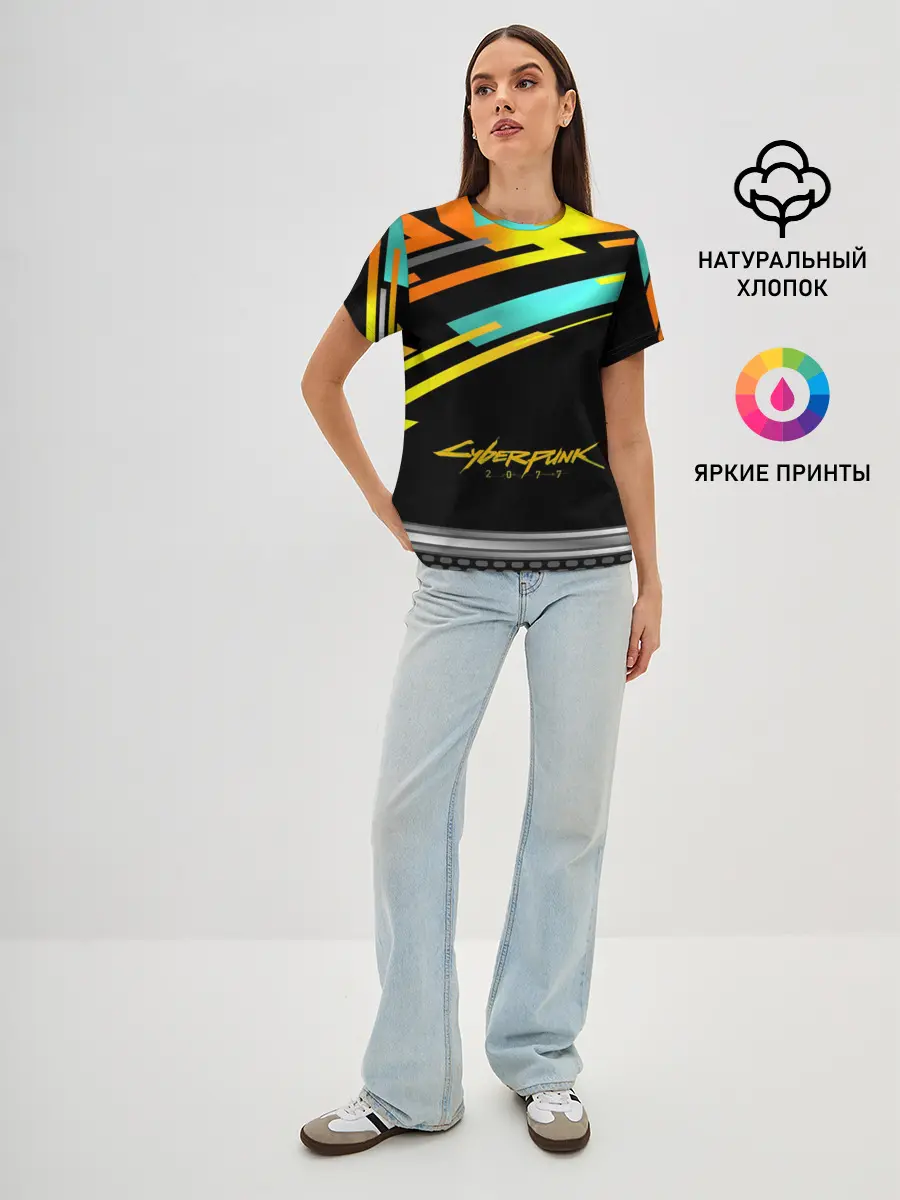 Женская базовая футболка / CyberPunk 2077