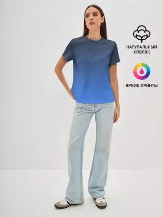 Женская базовая футболка / DARK OCEAN GRADIENT