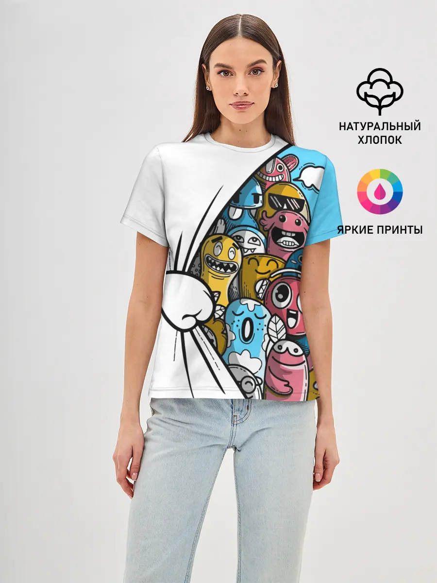 Женская базовая футболка / Монстрики