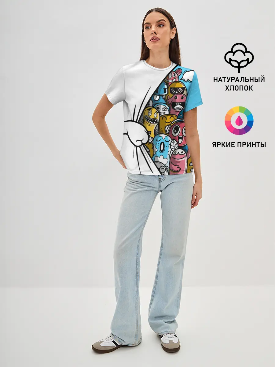 Женская базовая футболка / Монстрики
