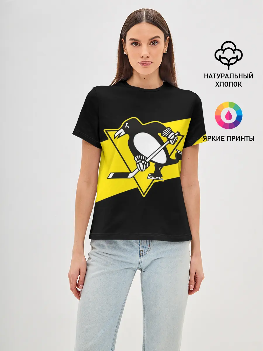 Женская базовая футболка / Питтсбург Пингвинз