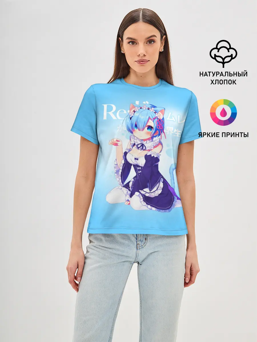 Женская базовая футболка / Re:Zero. Рем