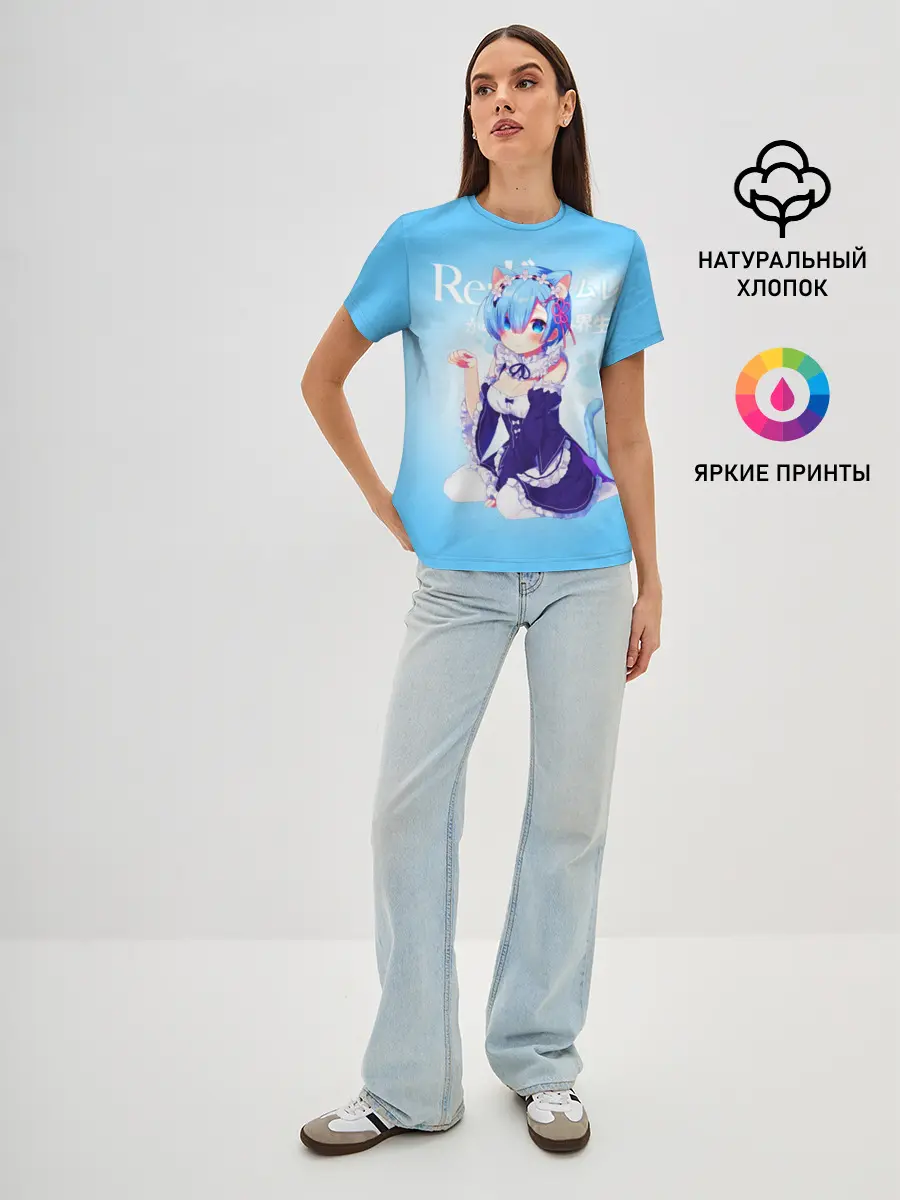 Женская базовая футболка / Re:Zero. Рем