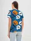 Женская базовая футболка / ЧЕРЕПА И ТЫКВЫ | HALLOWEEN