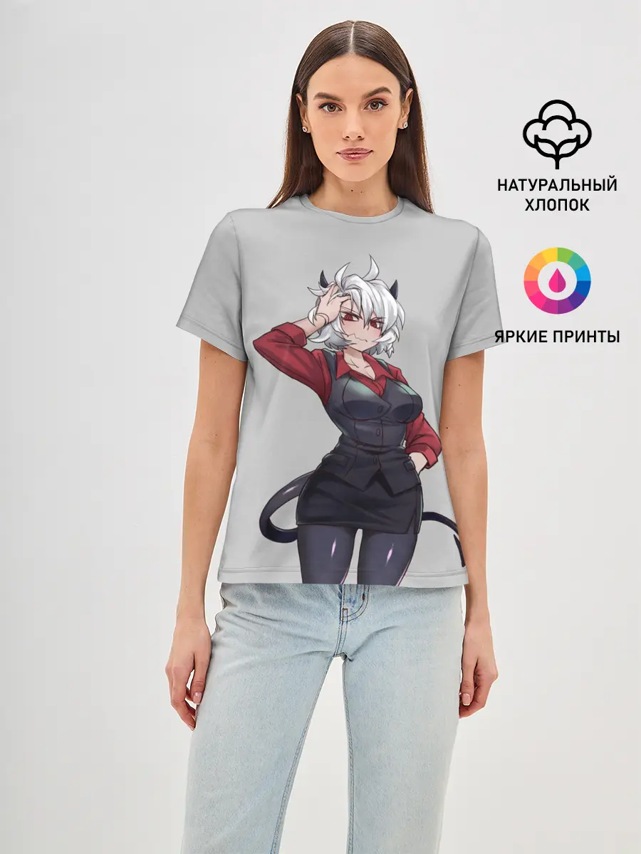 Женская базовая футболка / Malina рука на голове Helltaker