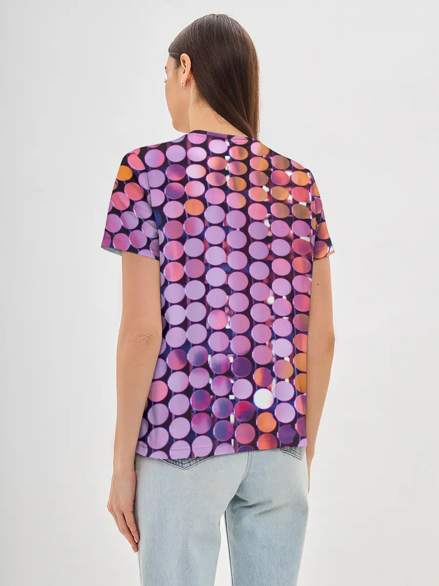 Женская базовая футболка / Вечеринка точки глянцевый узор