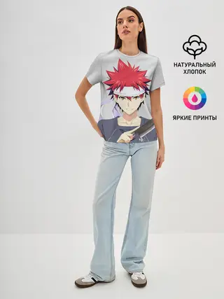 Женская базовая футболка / Food wars Shokugeki no Soma