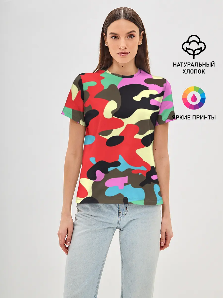Женская базовая футболка / Камуфляж