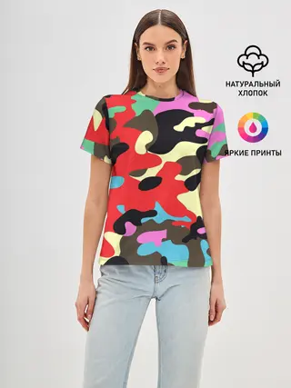 Женская базовая футболка / Камуфляж