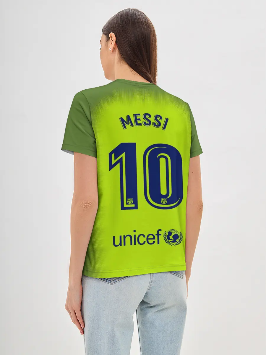 Женская базовая футболка / Месси Форма Новая Away 18/19