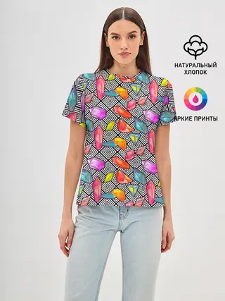 Женская базовая футболка / Кристаллы