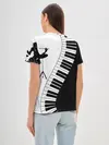 Женская базовая футболка / Черно Белое пианино