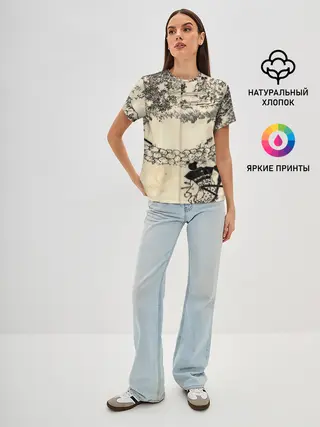 Женская базовая футболка / Японская гравюра