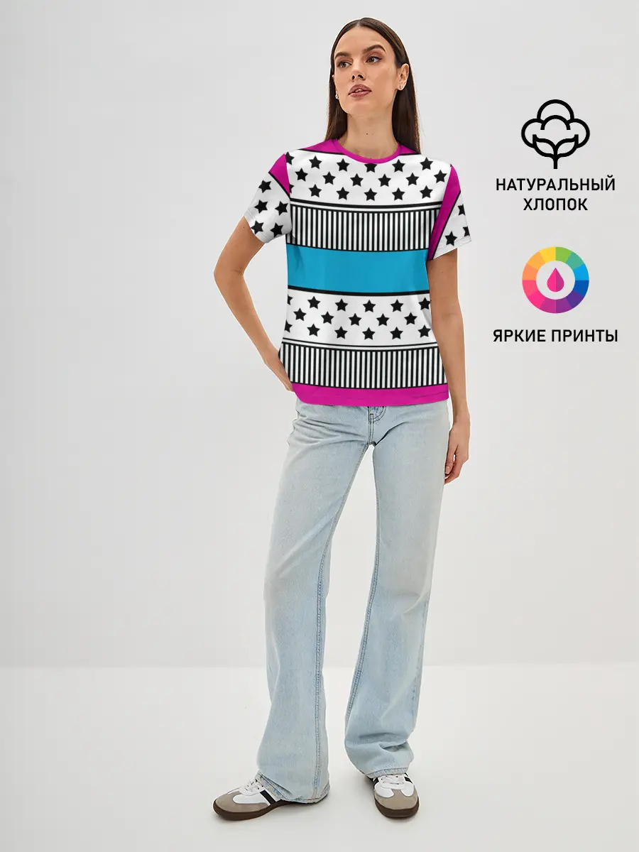 Женская базовая футболка / Молодежный современный узор
