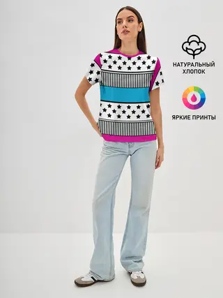 Женская базовая футболка / Молодежный современный узор
