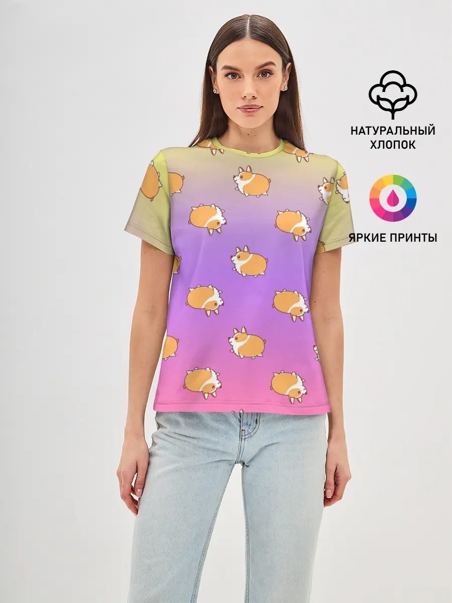 Женская базовая футболка / Корги