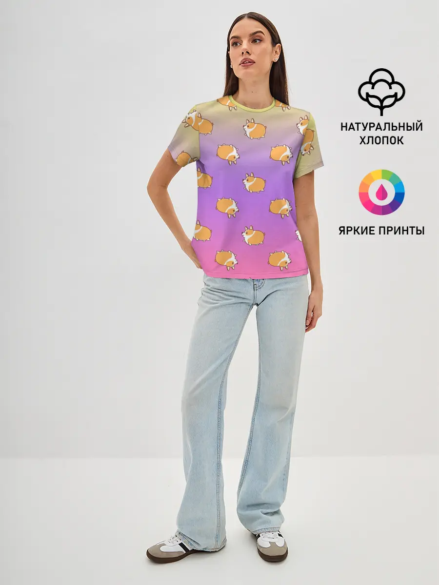 Женская базовая футболка / Корги