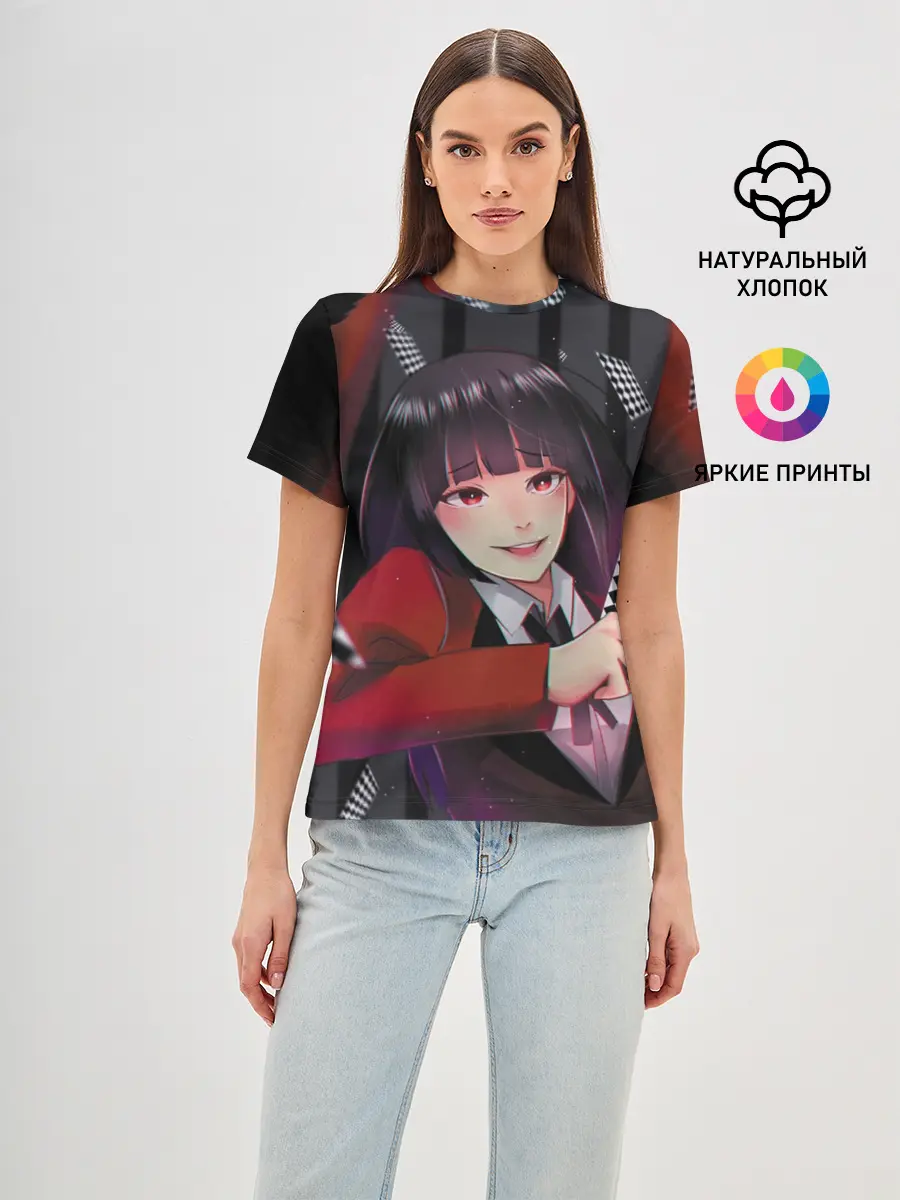 Женская базовая футболка / kakegurui yumeko art