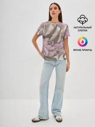 Женская базовая футболка / Сахарный розовый