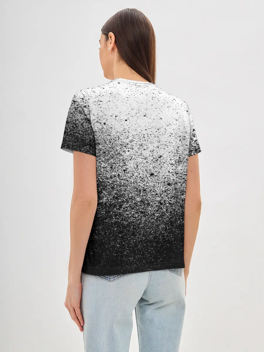 Женская базовая футболка / БРЫЗГИ КРАСОК ЧЁРНЫЙ