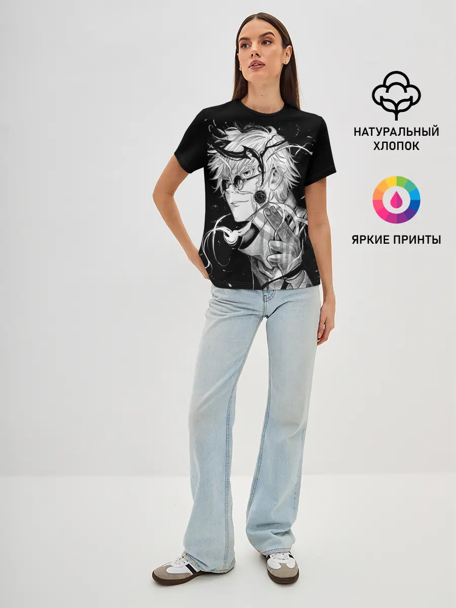 Женская базовая футболка / Магическая Битва Сатору Гото