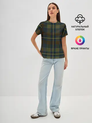 Женская базовая футболка / Шотландская клетка, тартан