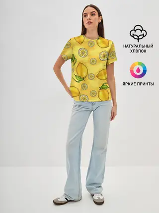 Женская базовая футболка / Лимончик