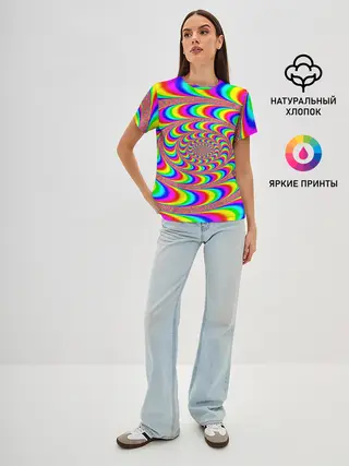 Женская базовая футболка / Оптическая текстура