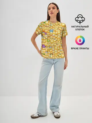 Женская базовая футболка / Смайлики Emoji