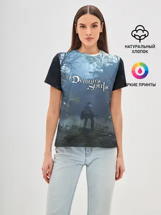 Женская базовая футболка / Demons Souls art