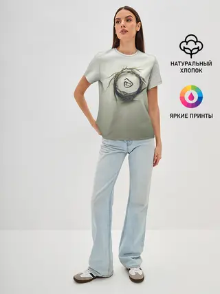 Женская базовая футболка / Настоящий Детектив Символ