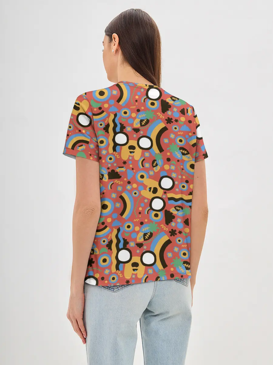 Женская базовая футболка / Время приключений Jake