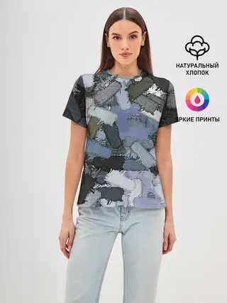 Женская базовая футболка / Patchwork