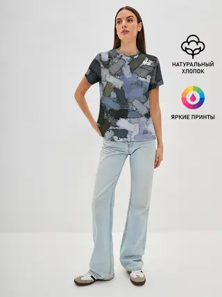 Женская базовая футболка / Patchwork