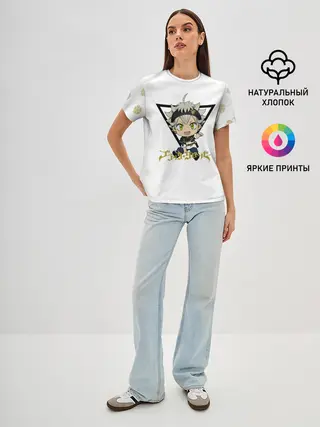 Женская базовая футболка / Маленький Аста Черный Клевер