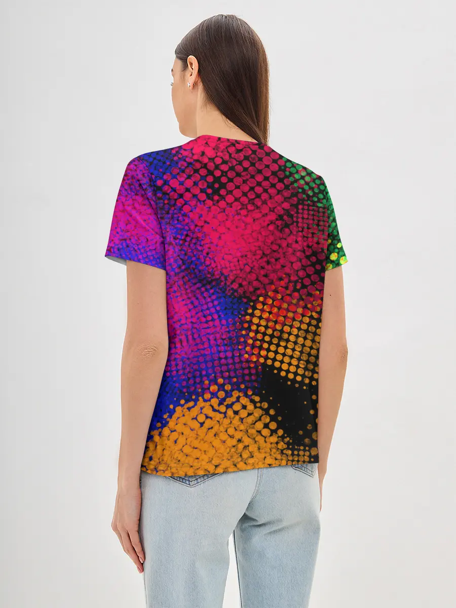 Женская базовая футболка / Цветные Разводы