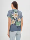 Женская базовая футболка / 3D стеклянные цветы