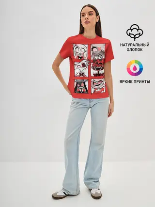 Женская базовая футболка / Hazbin Hotel