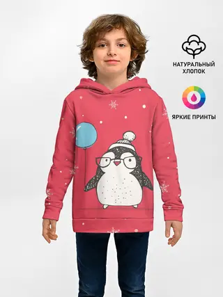 Детское худи / Пингвин с шариком