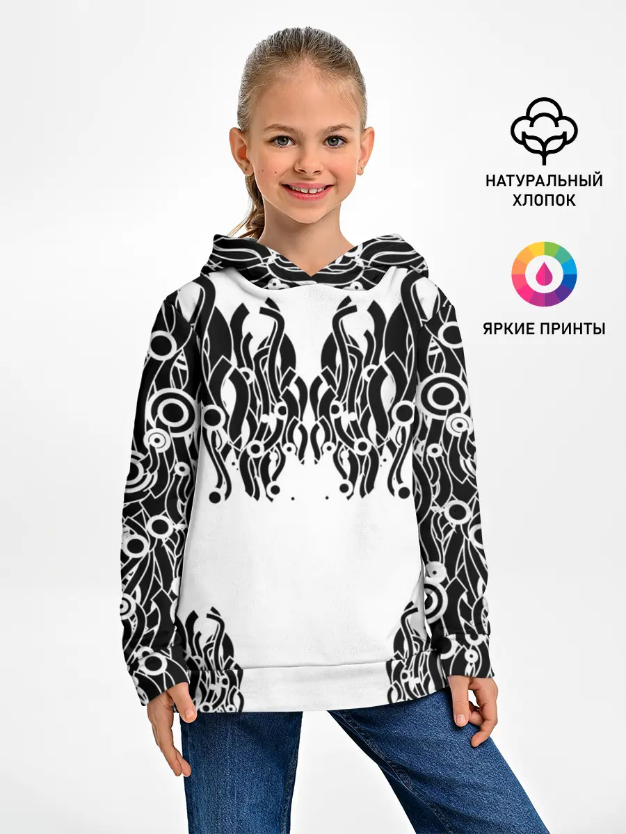 Детское худи / абстракция, круги, линии,