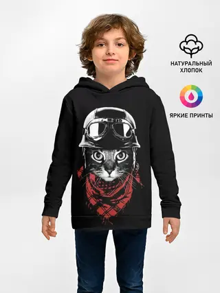 Детское худи / Кот в каске
