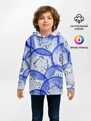 Детское худи / Синий Киви