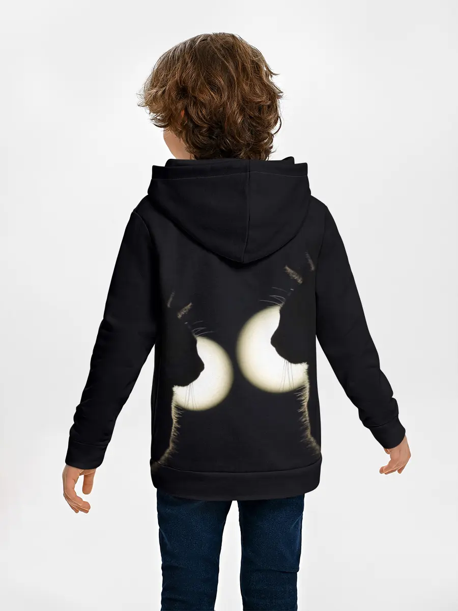 Детское худи / Пара | Силуэты черных кошек