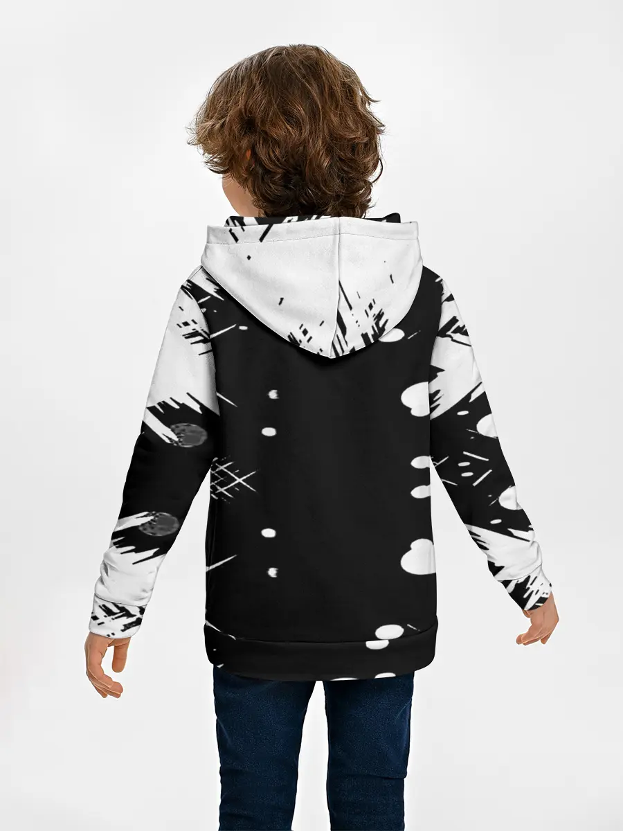 Детское худи / Хвост Феи геометрия в чб