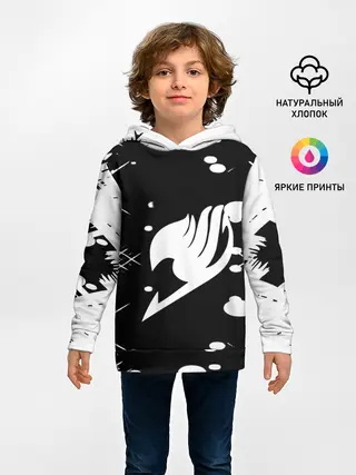 Детское худи / Хвост Феи геометрия в чб