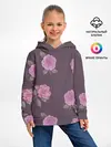 Детское худи / Камелии на вишневом фоне