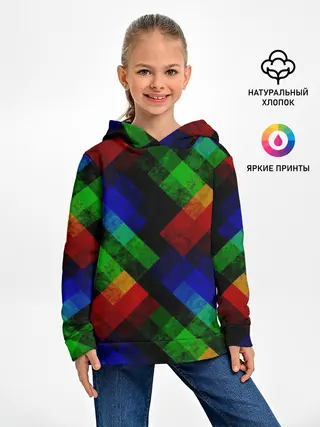 Детское худи / Разноцветный мраморный узор