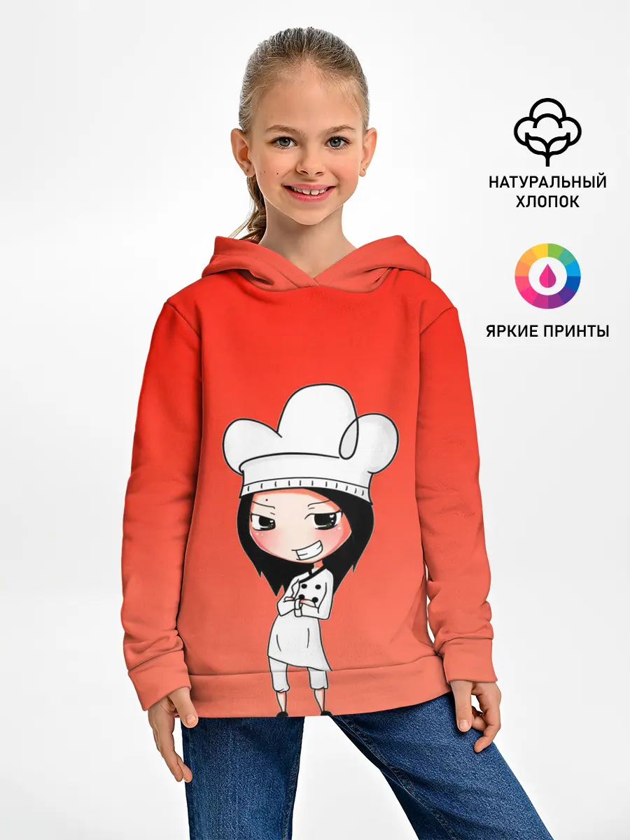 Детское худи / Повар девушка манга